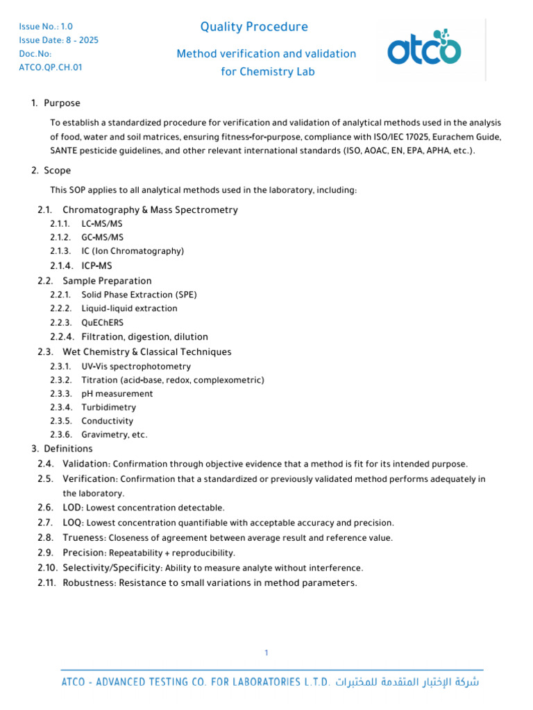 QP-Method Verification and Validation | PDF | Detection Limit ...