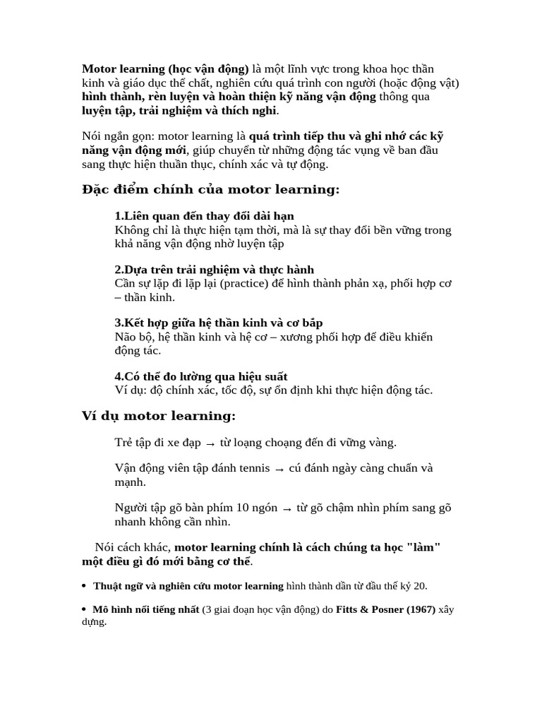 Motor Learning | PDF