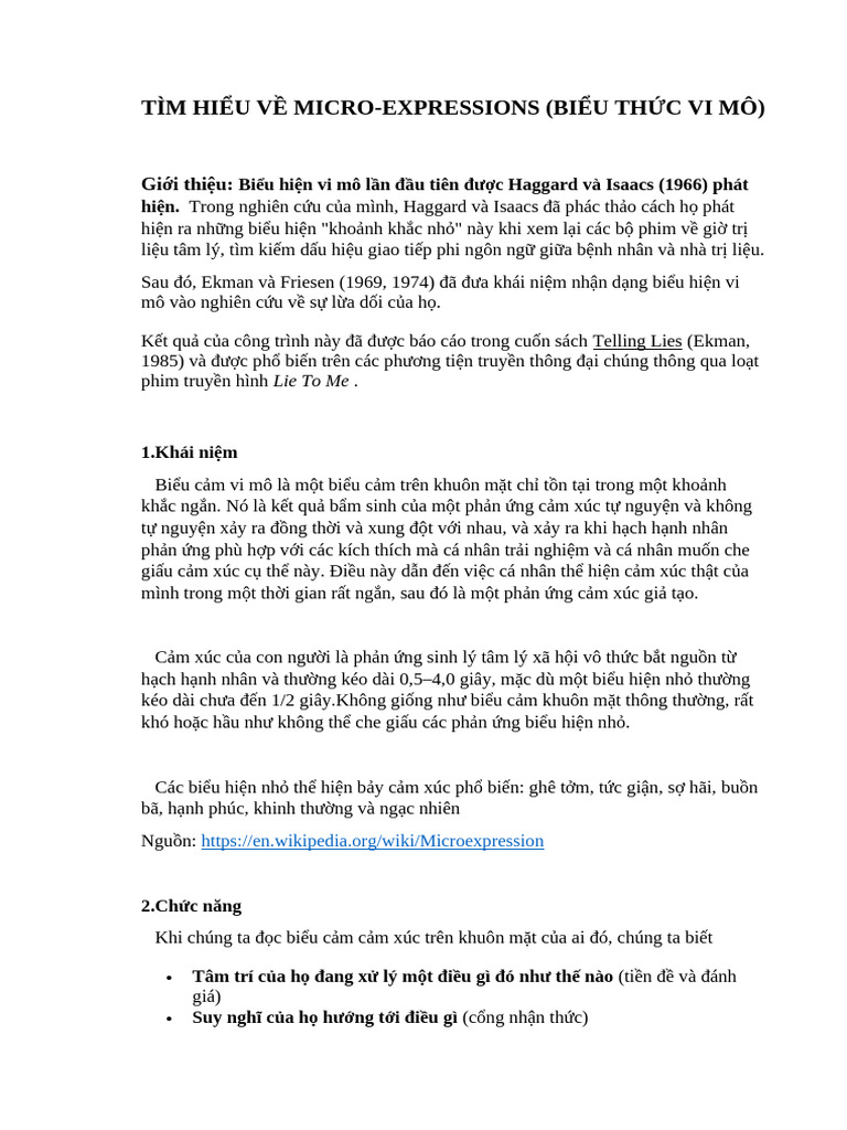 Tìm Hiểu Về Micro Expression | PDF