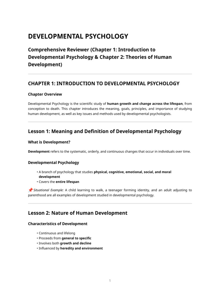 Developmental Psychology Reviewer | PDF | Developmental Psychology ...
