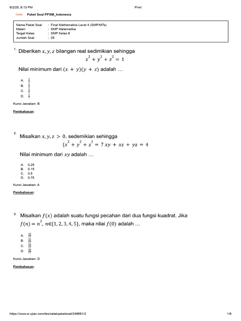 MAT Lv.4 (Final) | PDF