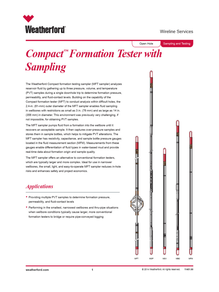 11451_Compact Formation Tester With Sampler (MFT Sampler) | PDF ...