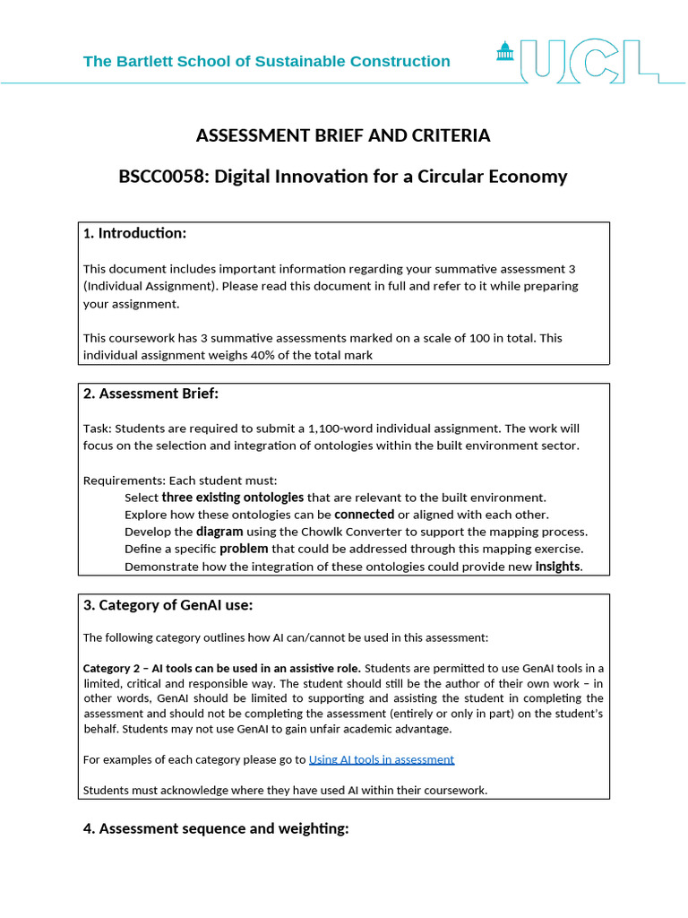 DICE Assessment Brief Template 2025 - 26 - Individual Assignment 4 ...