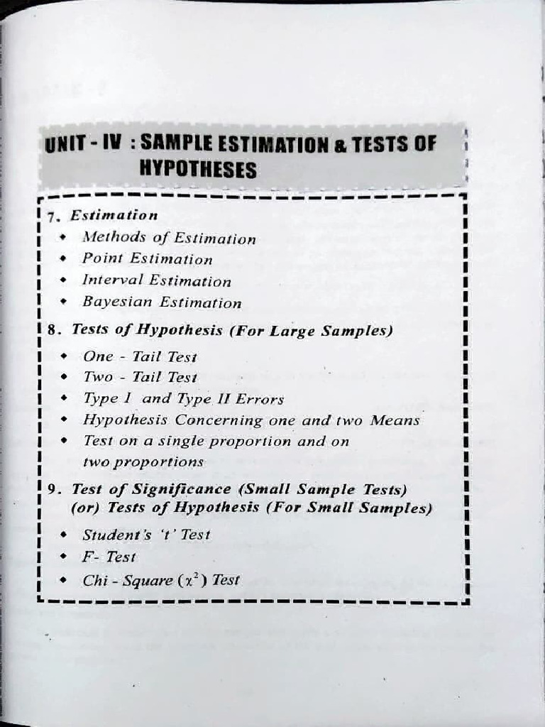 4.sample Estimation & Tests of Hypothesis | PDF