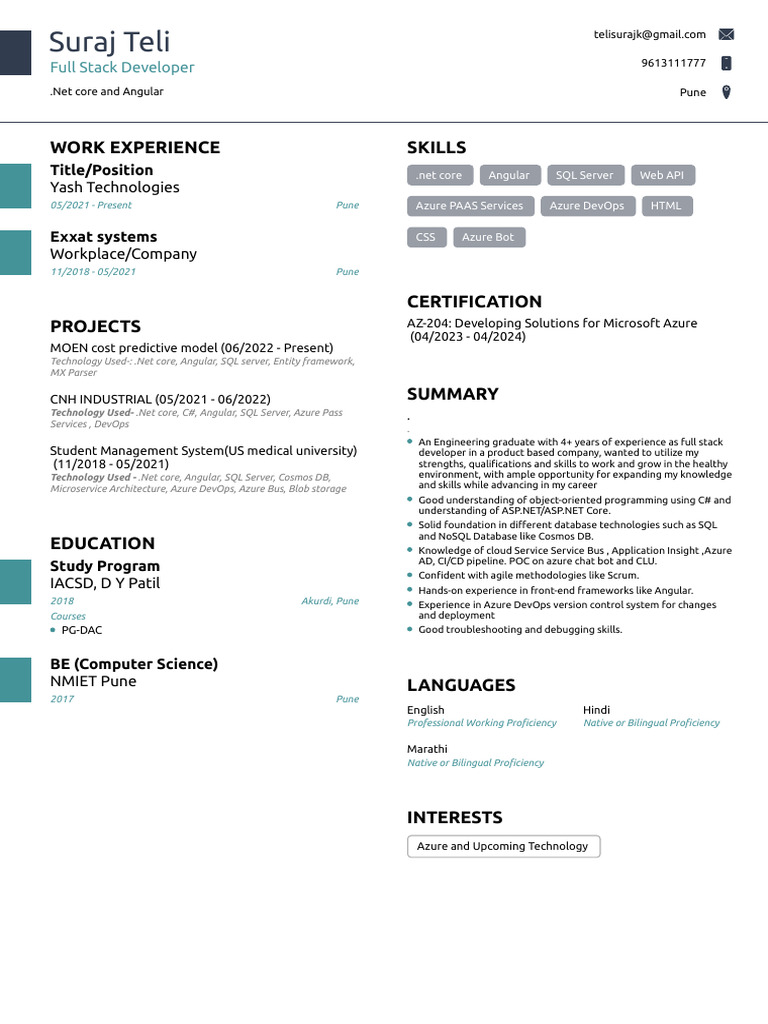 Suraj's Resume (1) | PDF | Microsoft Azure | Microsoft Sql Server