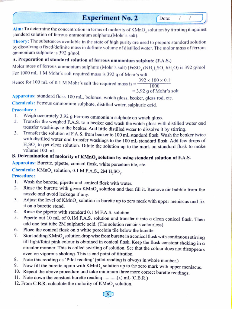 Chemistry Board Practical | PDF