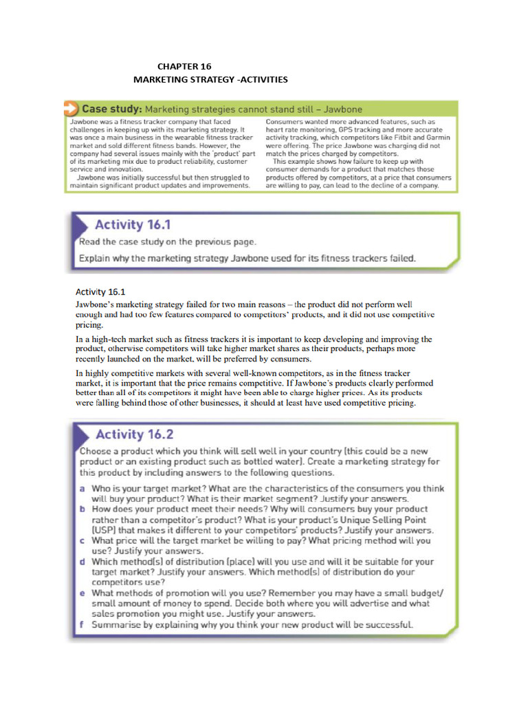 Chapter 16 Activities G9Bus | PDF | Menu | Brand