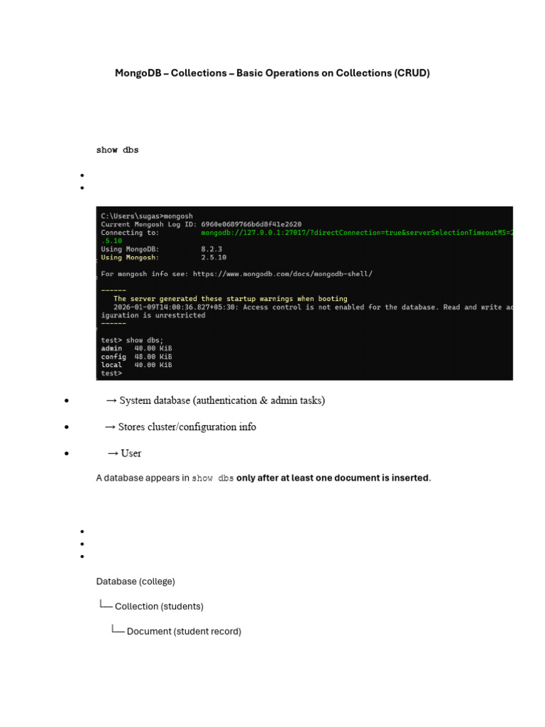 Mon God B Commands | PDF | Databases | Mongo Db