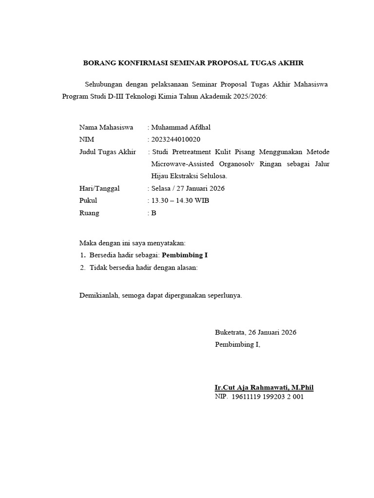 Borang Sempro | PDF