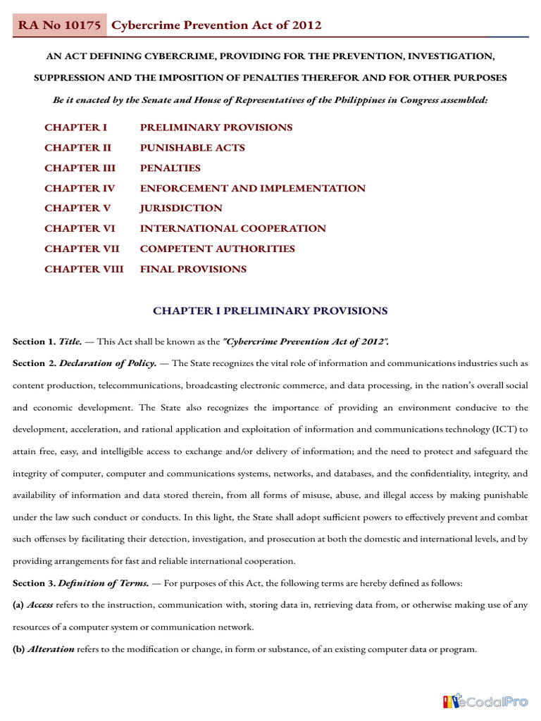 RA 10175 | PDF | Justice | Crime & Violence