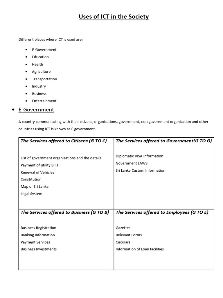 Uses of ICT in the Society - G10-Eng | PDF | Electroencephalography ...