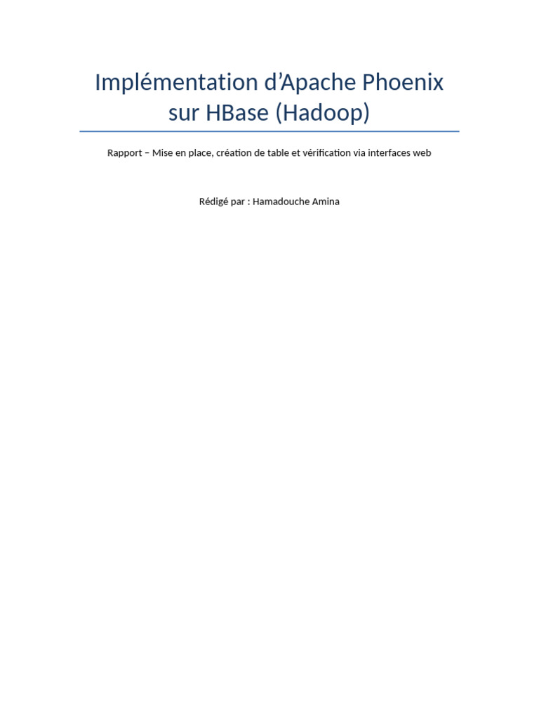 Phoenix DB Implementation Revised | PDF | Apache Hadoop | Recherche d ...