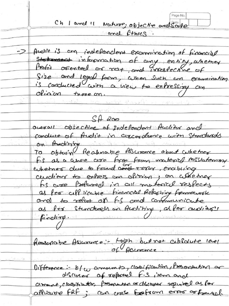 CA Audit Notes Part 1 | PDF