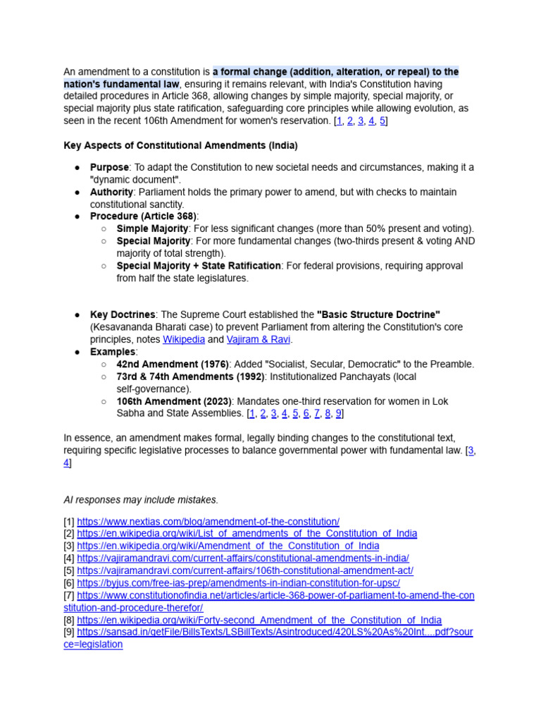 Amendment To Constitution | PDF | Constitutional Amendment | Constitution