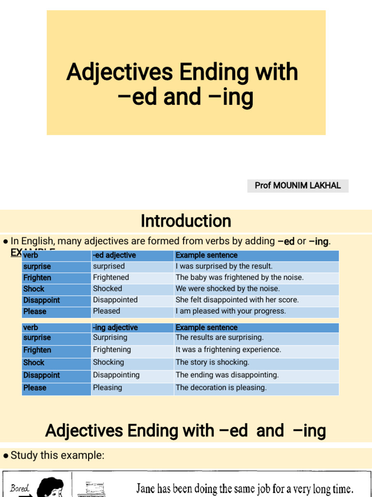 Adjectives Ending With Ed and Ing | PDF | Linguistics