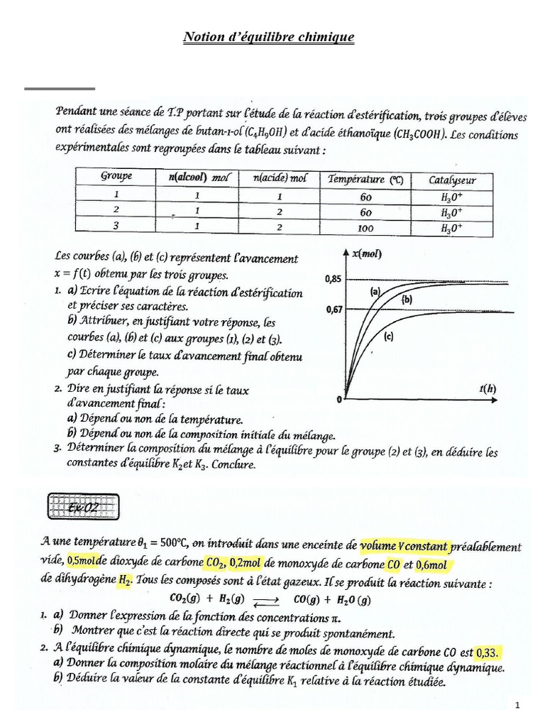 Equilibre Chimique | PDF