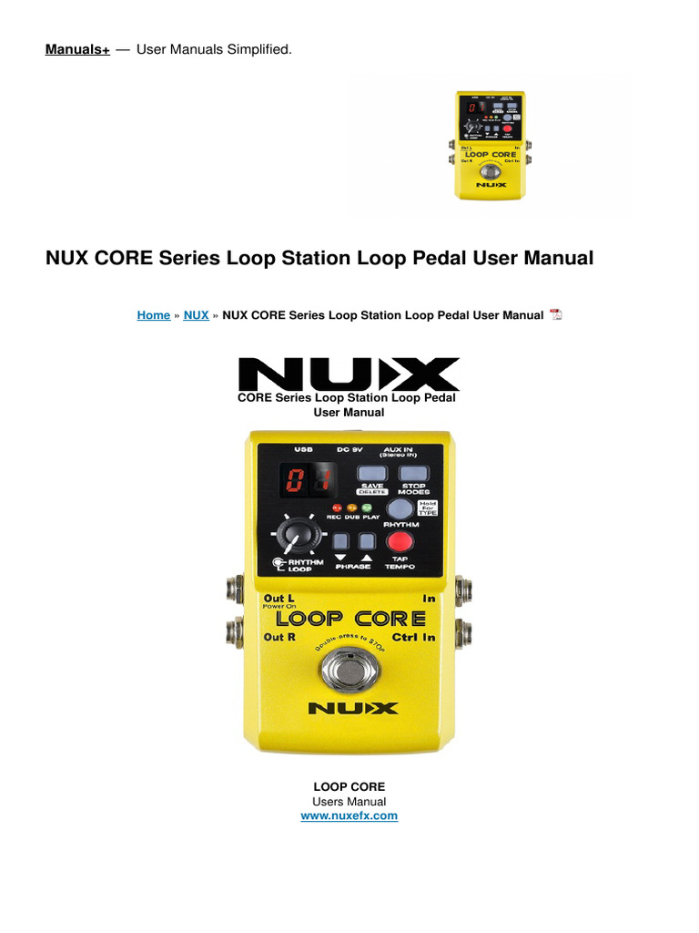 Core Series Loop Station Loop Pedal Manual | PDF | Computer File ...