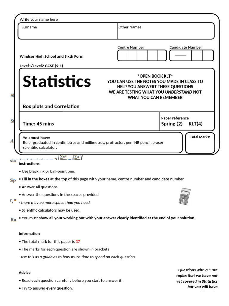 Box plot and Scatter diagrams and correlation Assessment | PDF ...