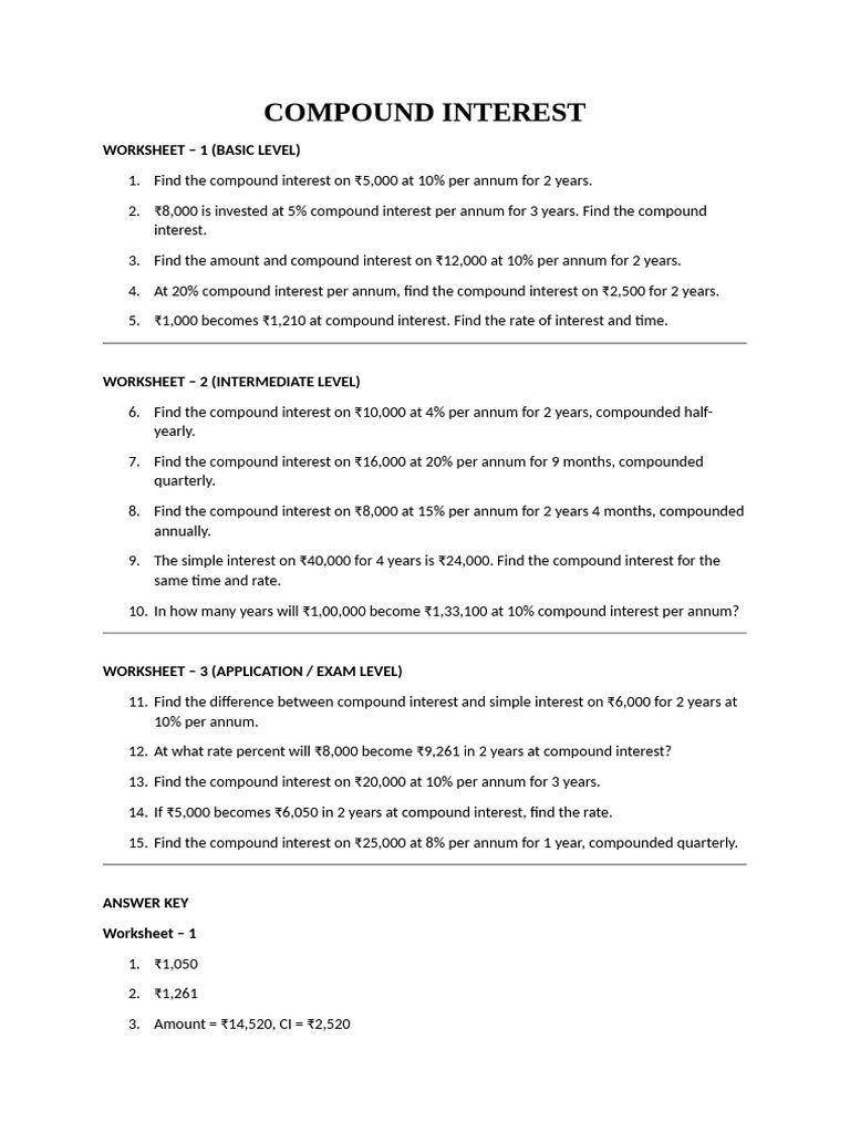 Compound Interest | PDF