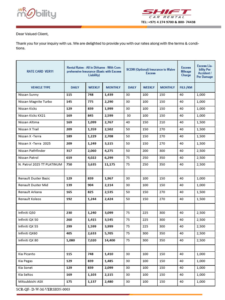 Rate Card 2026 | PDF | Credit Card | Fee