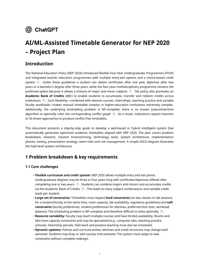 Timetable Generator Project | PDF | Mathematical Optimization | Genetic ...