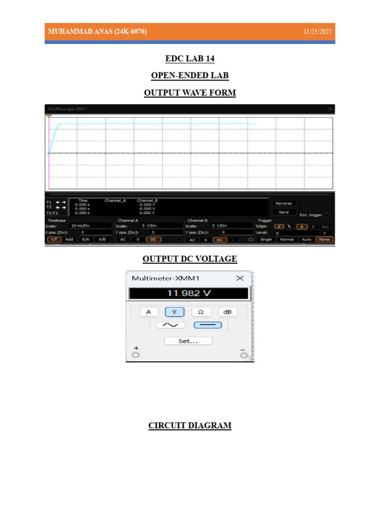 EDC_LAB_14_(24K-6076) | PDF | Rectifier | Electrical Equipment