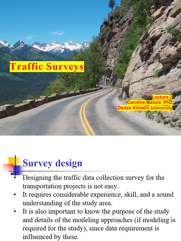 Lecture 2 - Traffic Surveys & Data Collection | PDF | Survey ...