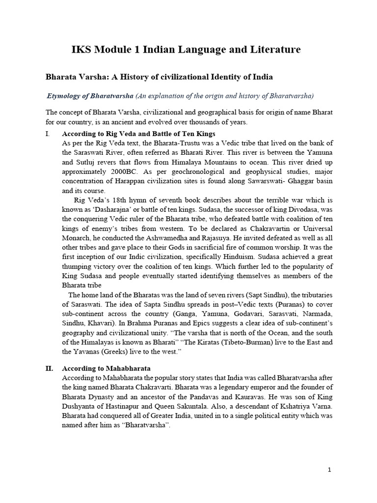 Module - 1 Indian Languages & Literature | PDF | Vedas | Brahman