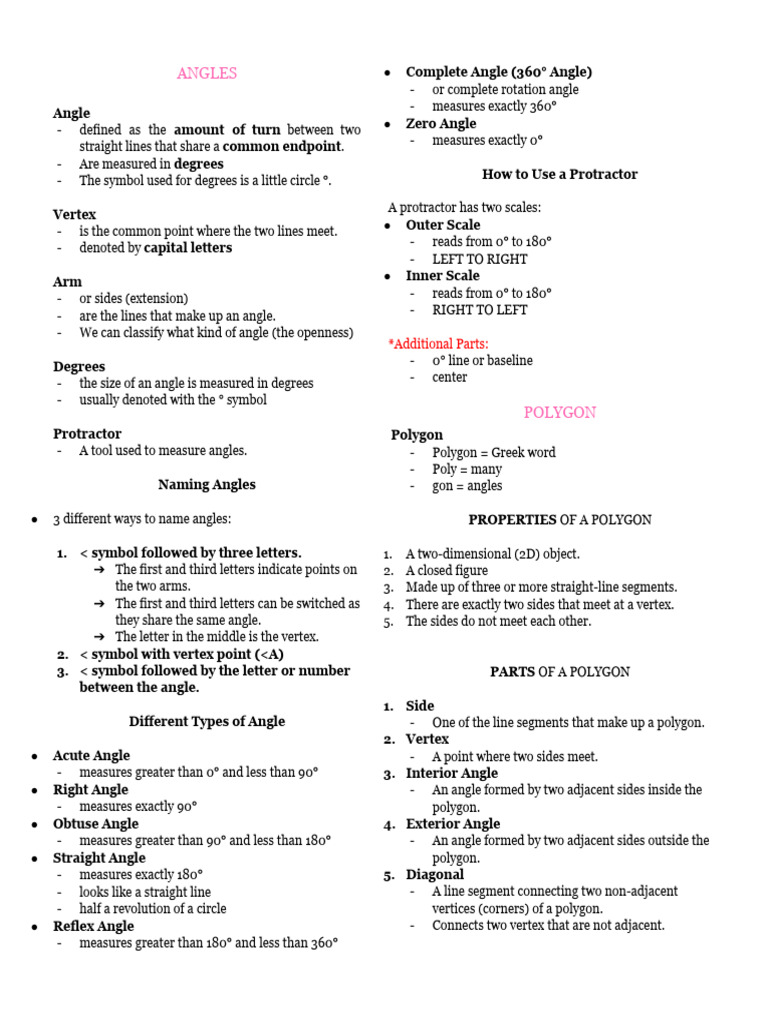 PSG Angles and Polygons | PDF | Angle | Rotation