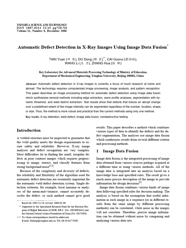 Automatic Defect Detection in X-Ray Images Using Image Data Fusion ...