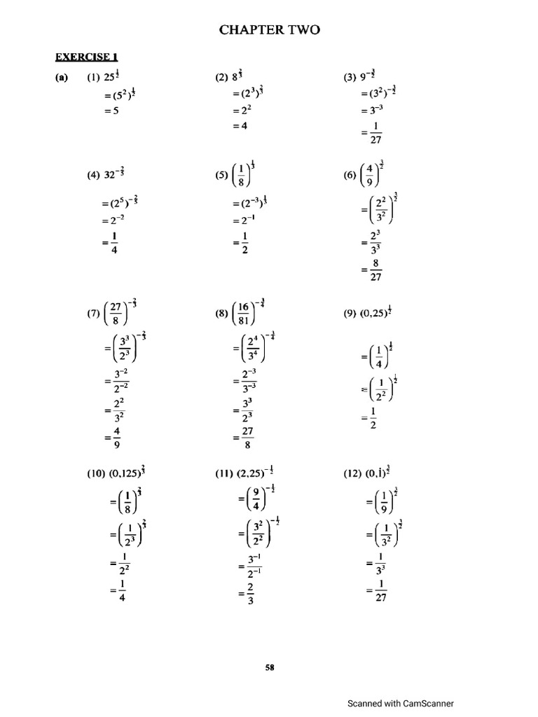 Solutions To CH 2 Mas Exponents | PDF