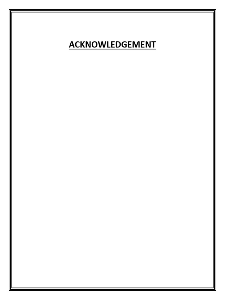 Acknowledgement Business Studies | PDF