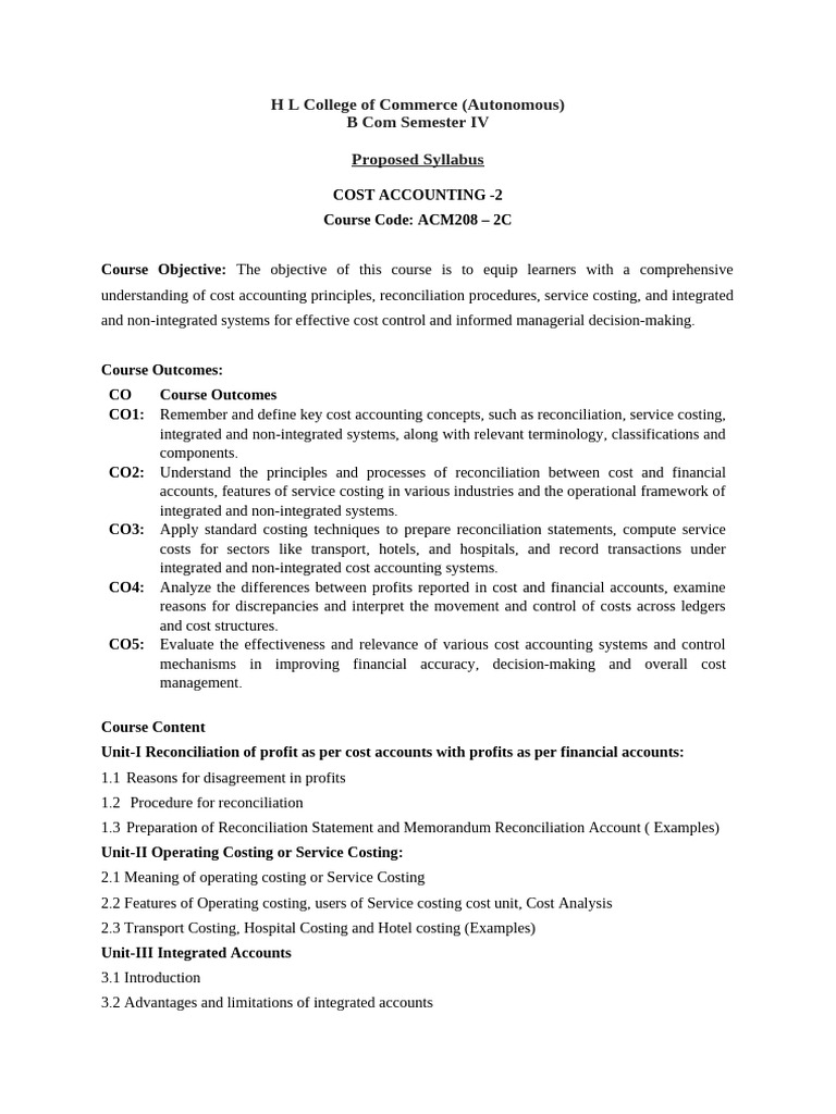 Sem 4 Proposesd Syllabus | PDF | Tax Deduction | Capital Gain