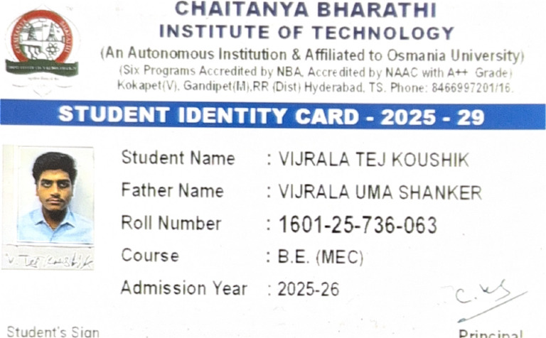 Cbit Id Card | PDF