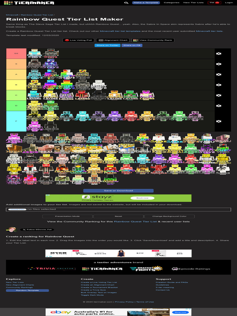 Create A Rainbow Quest Tier List - TierMaker 3 | PDF | Software