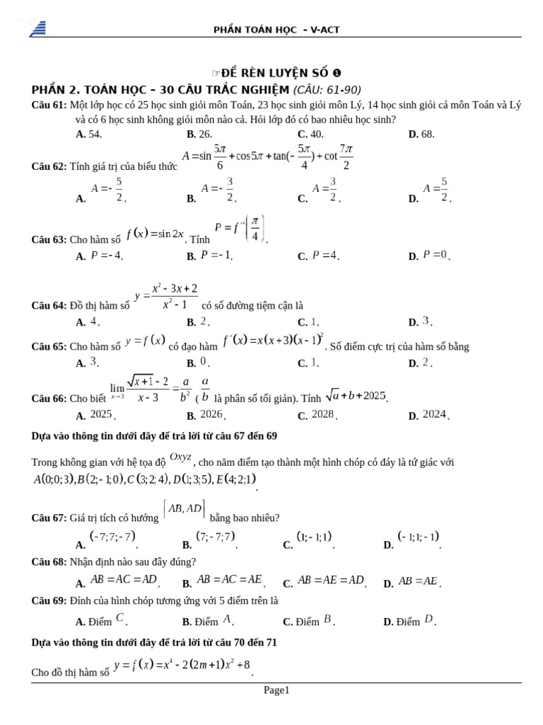 Md 001- Đgnl Đh Qg Tp Hcm 2025-Hs | PDF