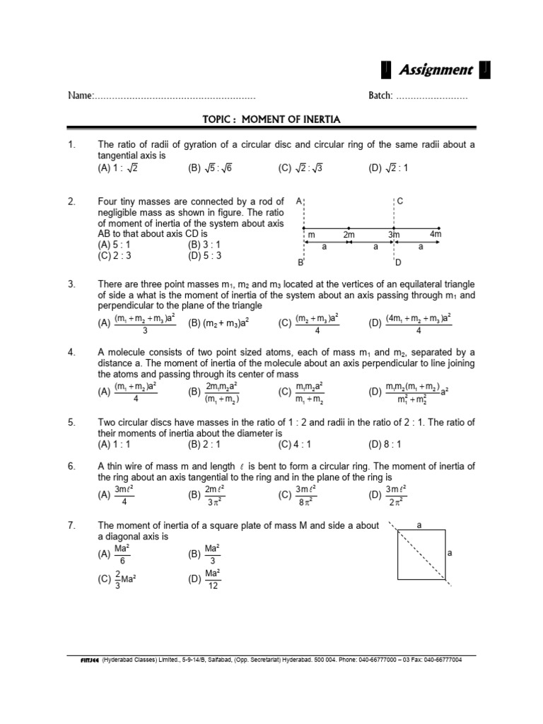 Moment of Inertia | PDF | Triangle | Elementary Geometry