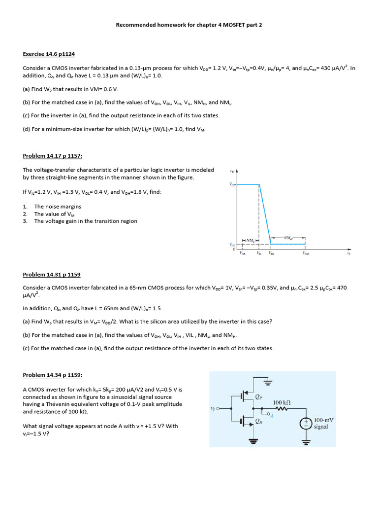 Recommended Homeworks for Chapter 4 Part 2 (2) | PDF