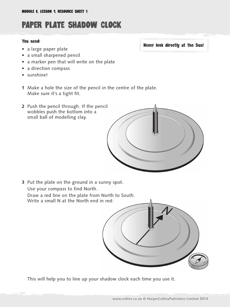 Paper Plate Shadow Clock | PDF