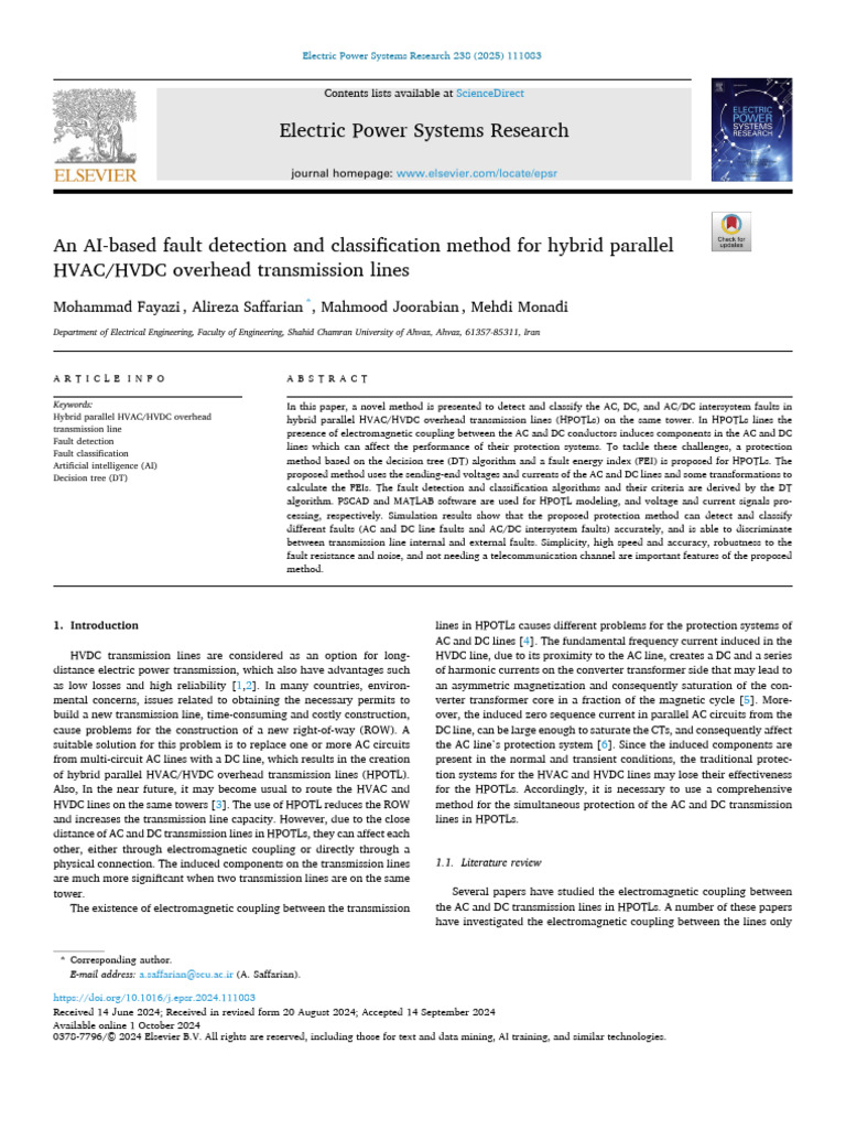 An AI-based Fault Detection and Classification Method For Hybrid ...
