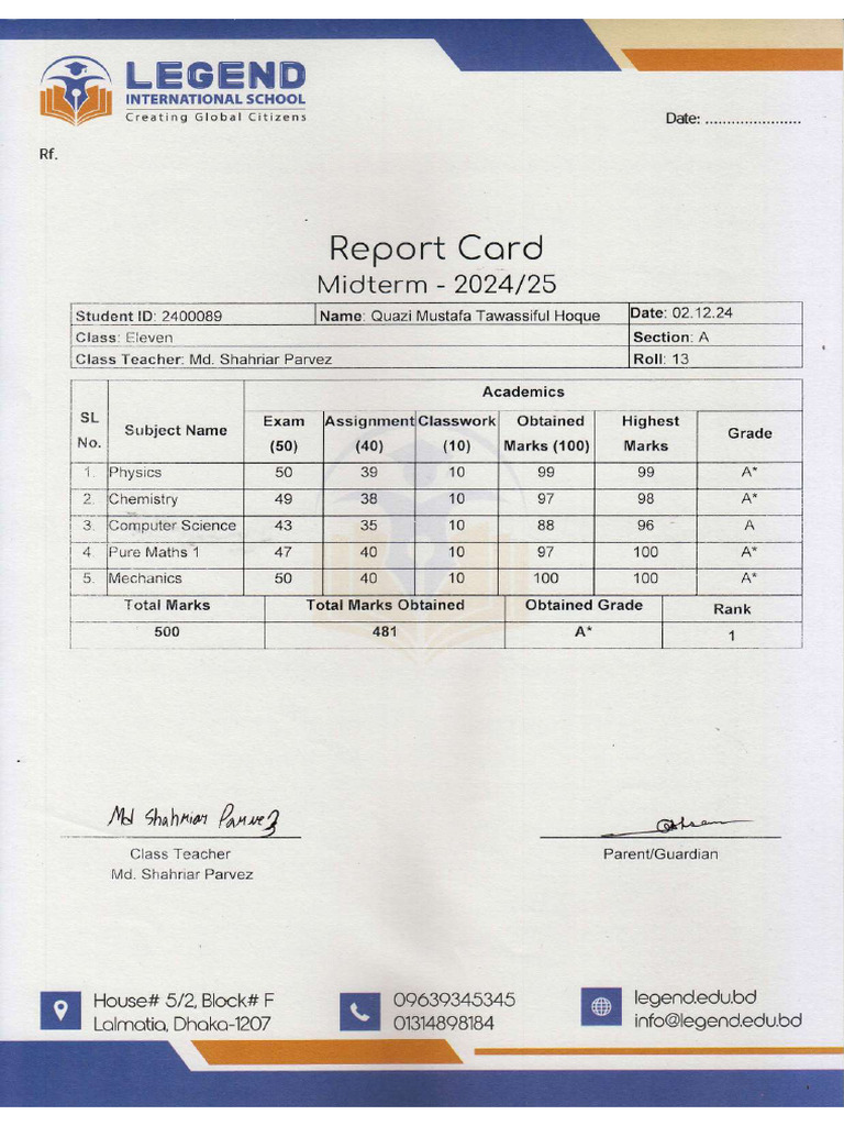 Class 11 Midterm | PDF