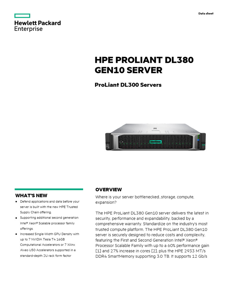 633a7a1c7dd0616348ea695a - HPE ProLiant DL380 Gen10 Server Digital Data ...