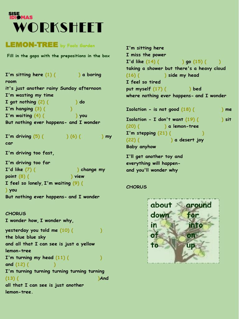 Class 12 - Listening Activity - Lemon Tree | PDF