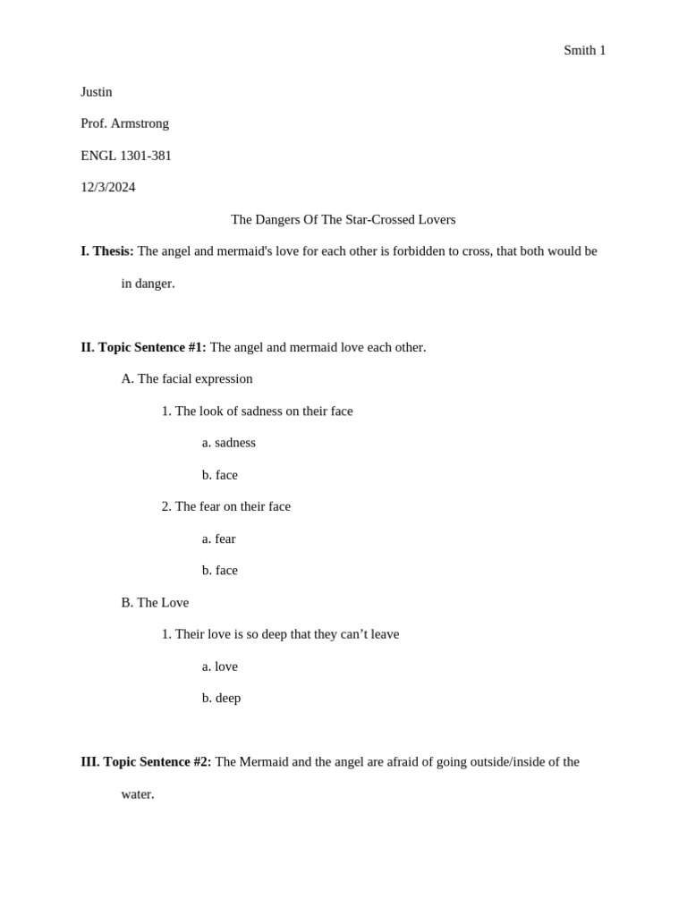MLA Outline Template - Analysis | PDF