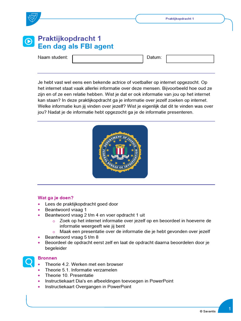 Praktijkopdracht 1 FBI | PDF