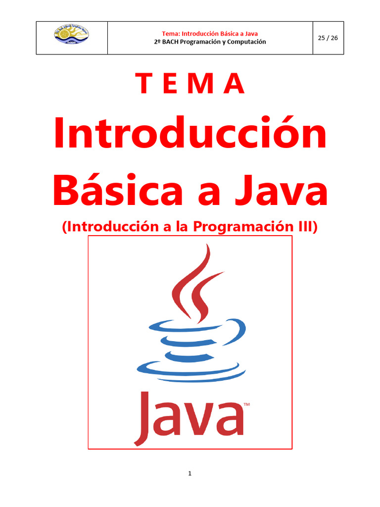Tema Java 2526 v2 | PDF | Java (lenguaje de programación) | Programa de ...