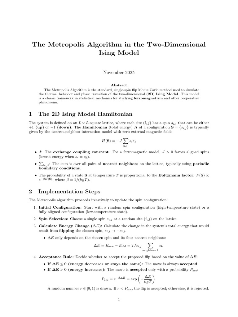 SSN Sir - Metropolis Algorithm | PDF | Materials Science | Applied ...