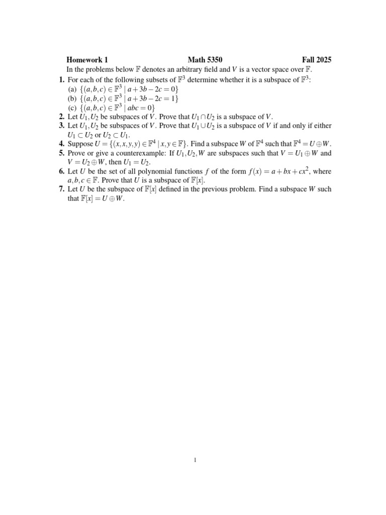 Math 5350 HW 1 F25 | PDF