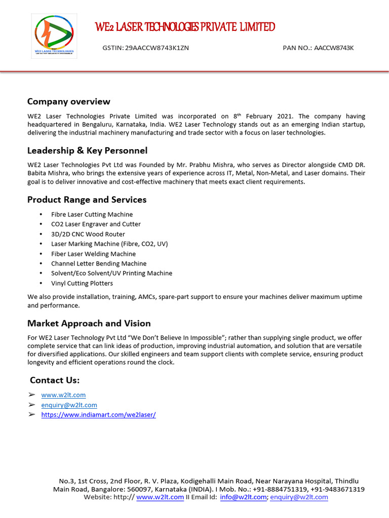 Company Overview | PDF | Industrial Processes | Mechanical Engineering