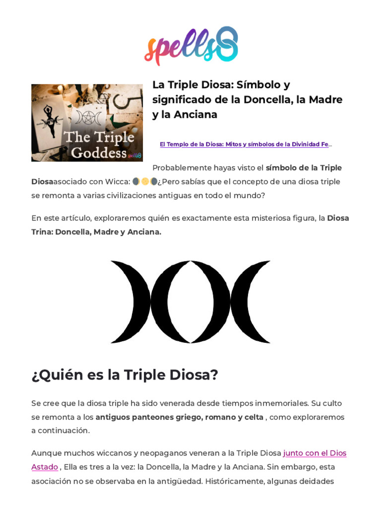 La Triple Diosa - Símbolo y Significado de La Doncella, La Madre y La ...